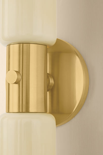 Mitzi by Hudson Valley Lighting Violetta Wall Sconce in Aged Brass, detail view 3