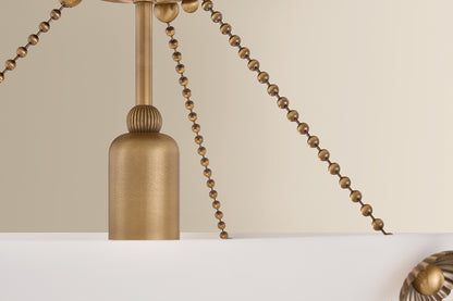 Mitzi by Hudson Valley Lighting Vivienne Semi-Flush Mount in Patina Brass / Matte Cloud, detail view 5