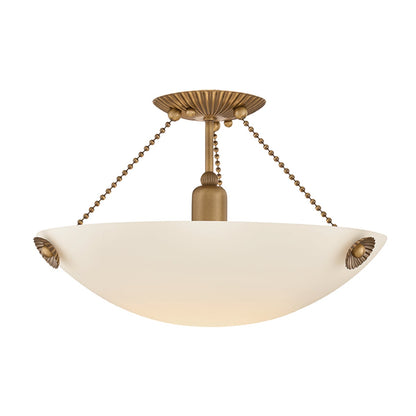 Mitzi by Hudson Valley Lighting Vivienne Semi-Flush Mount in Patina Brass / Matte Cloud