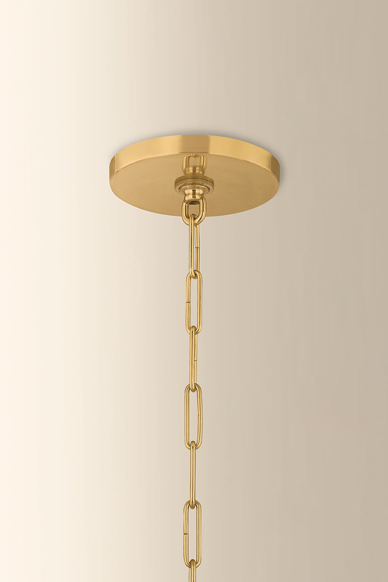 Mitzi by Hudson Valley Lighting Winifred Chandelier in Aged Brass, detail view 1