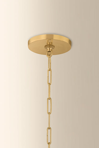 Mitzi by Hudson Valley Lighting Winifred Chandelier in Aged Brass, detail view 1