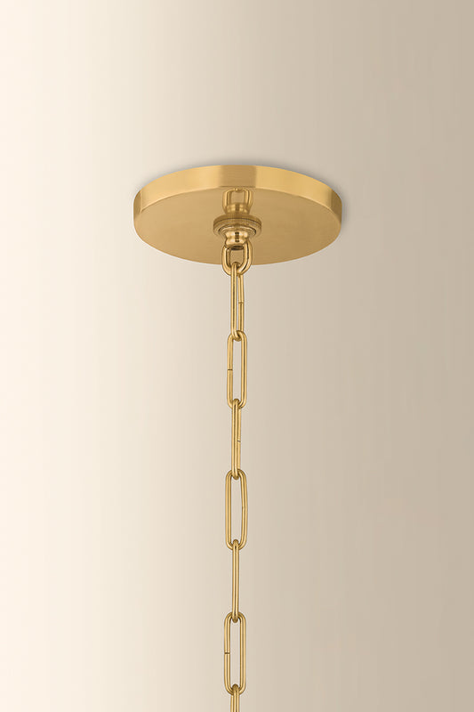 Mitzi by Hudson Valley Lighting Winifred Chandelier in Aged Brass, detail view 1