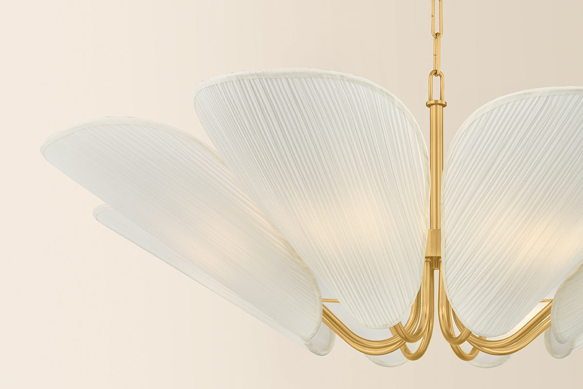 Mitzi by Hudson Valley Lighting Winifred Chandelier in Aged Brass, detail view 3