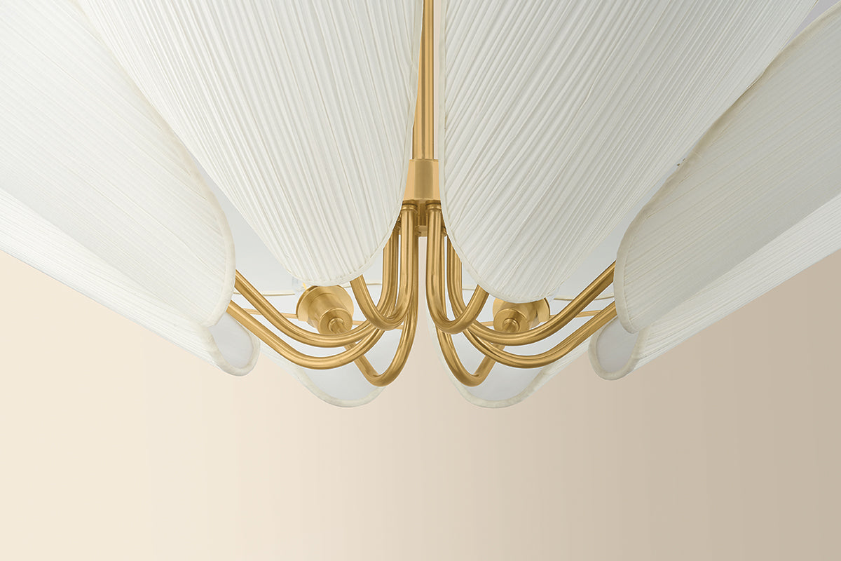 Mitzi by Hudson Valley Lighting Winifred Chandelier in Aged Brass, detail view 5