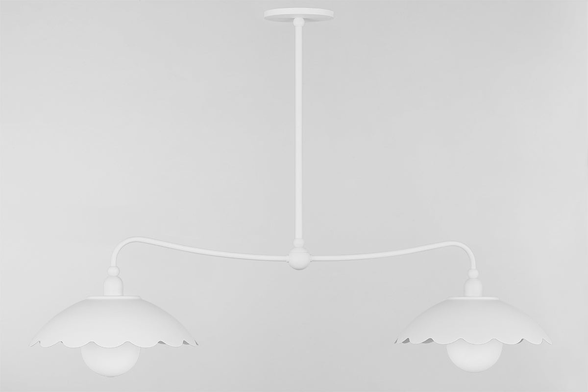 Mitzi by Hudson Valley Lighting Yael Linear Chandelier in Textured White, detail view 1