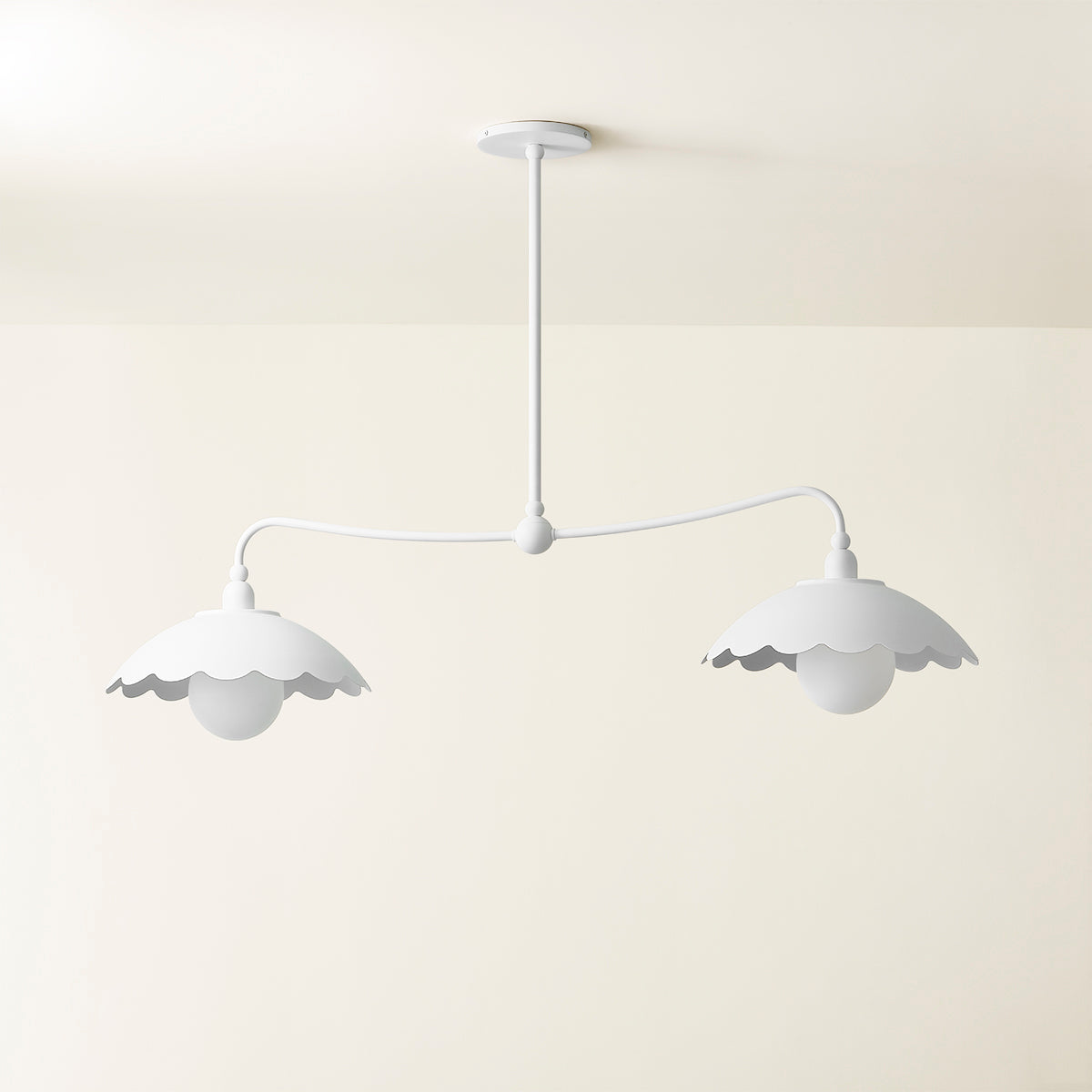Mitzi by Hudson Valley Lighting Yael Linear Chandelier in Textured White, detail view 2