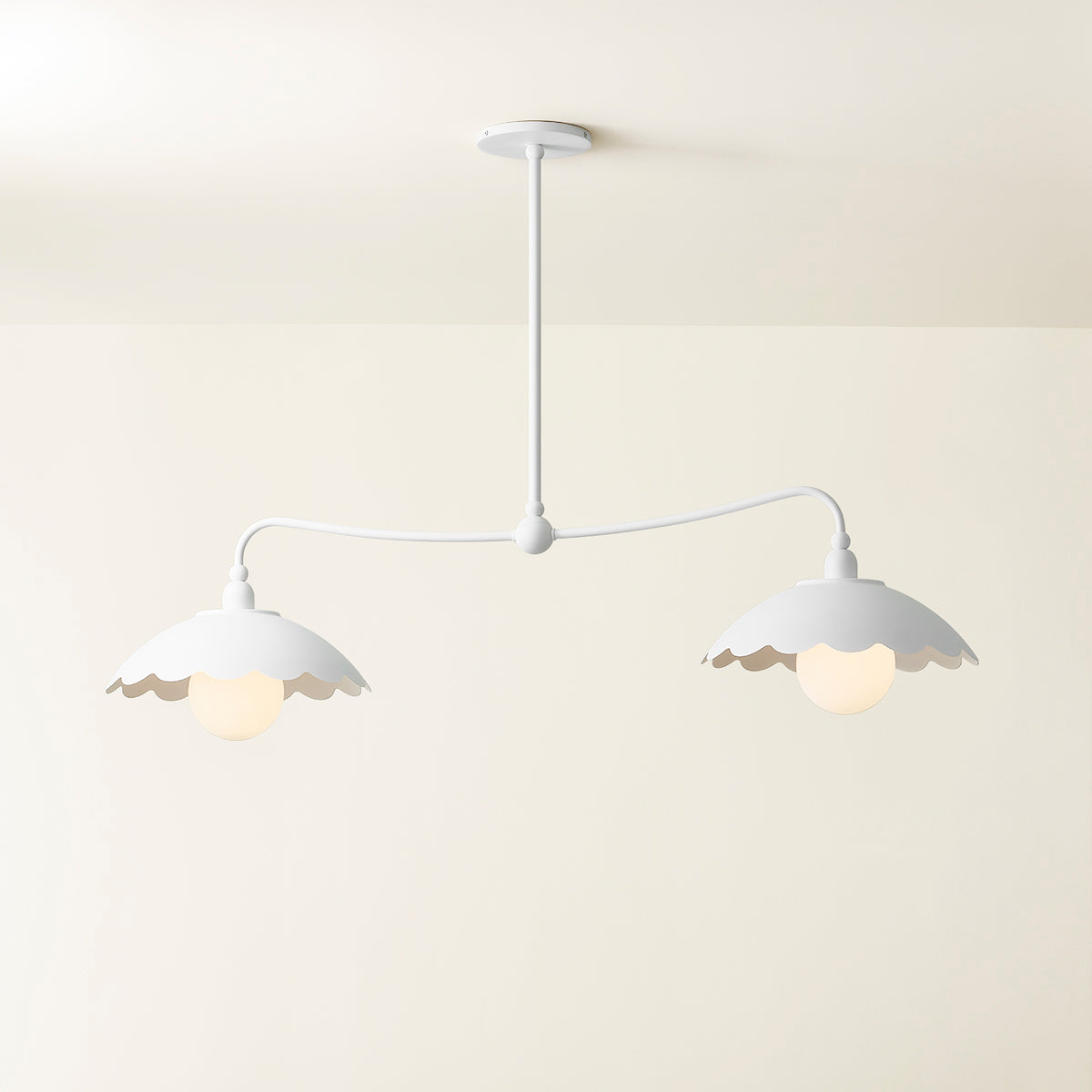 Mitzi by Hudson Valley Lighting Yael Linear Chandelier in Textured White, detail view 4