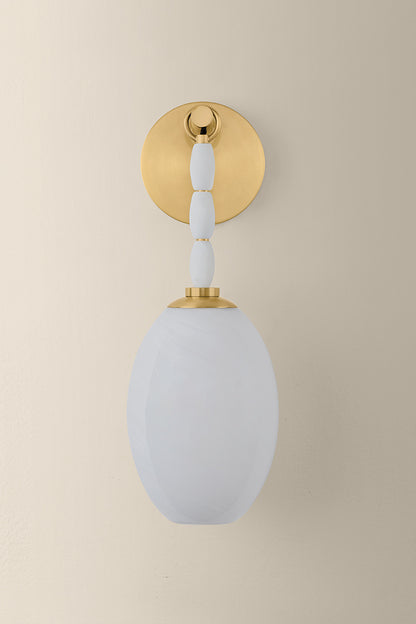 Mitzi by Hudson Valley Lighting Yolanda Wall Sconce in Aged Brass, detail view 1