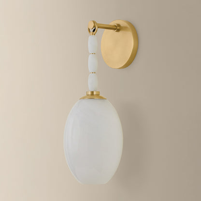 Mitzi by Hudson Valley Lighting Yolanda Wall Sconce in Aged Brass, detail view 2