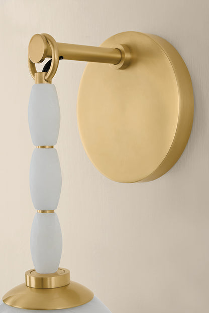 Mitzi by Hudson Valley Lighting Yolanda Wall Sconce in Aged Brass, detail view 3