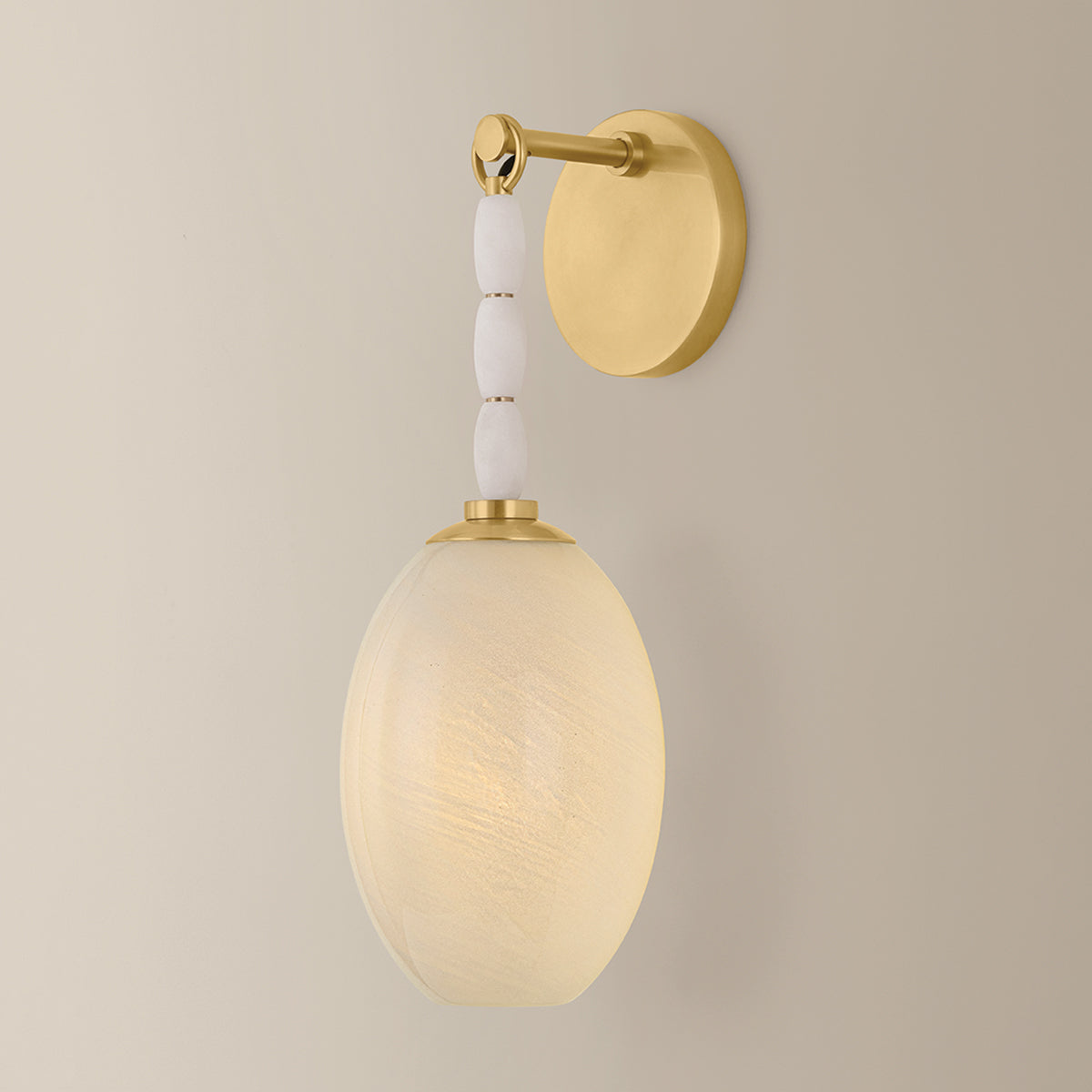 Mitzi by Hudson Valley Lighting Yolanda Wall Sconce in Aged Brass, detail view 4