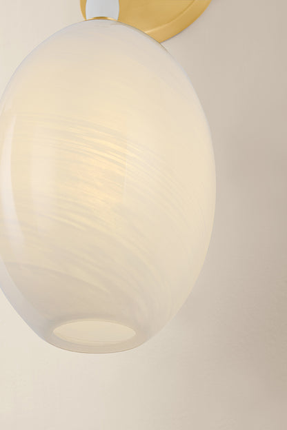 Mitzi by Hudson Valley Lighting Yolanda Wall Sconce in Aged Brass, detail view 5