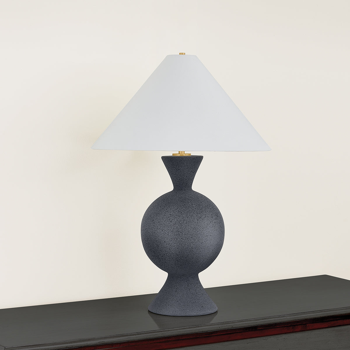 Mitzi by Hudson Valley Lighting Zadeh Table Lamp in Aged Brass / Ceramic Pale Midnight, detail view 2