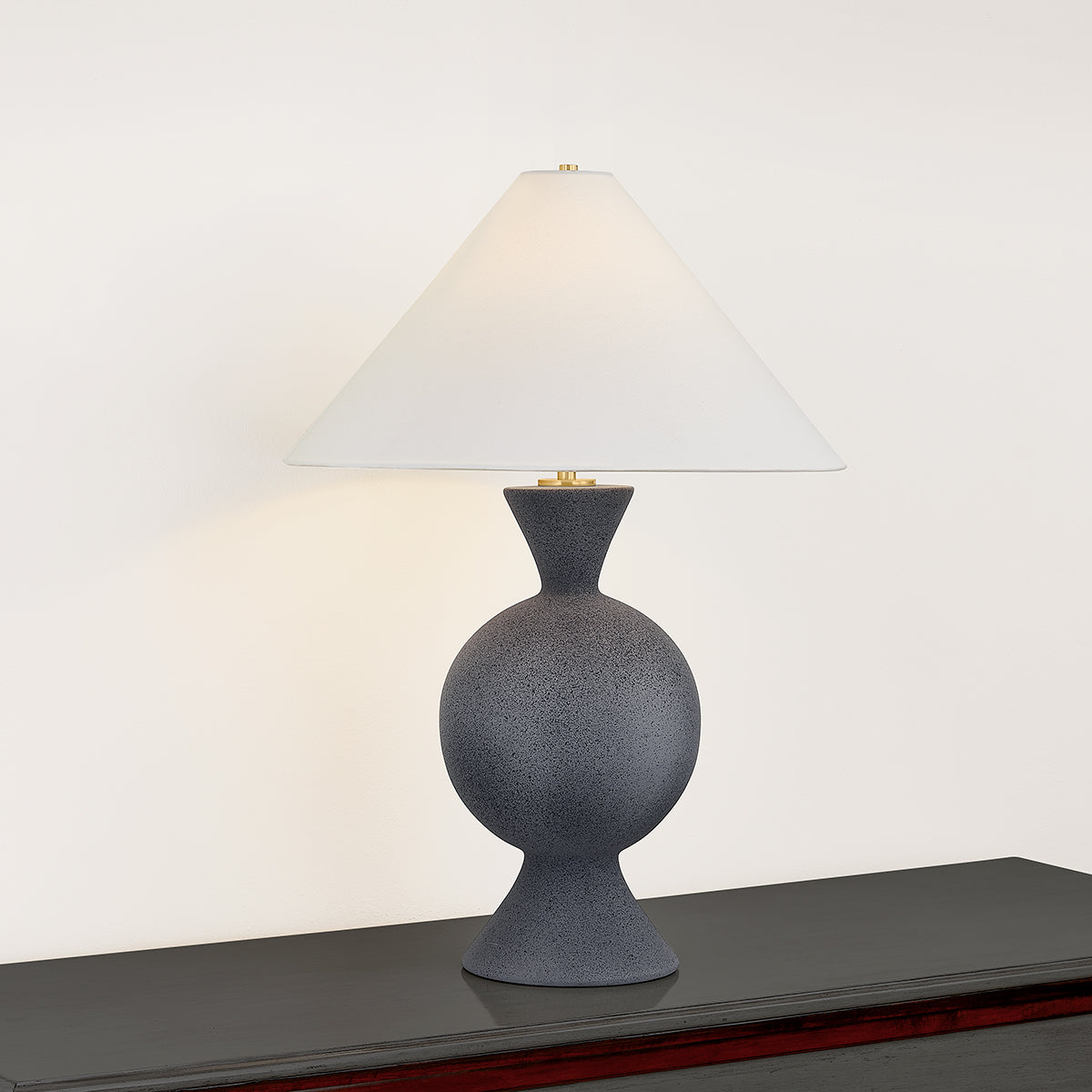 Mitzi by Hudson Valley Lighting Zadeh Table Lamp in Aged Brass / Ceramic Pale Midnight, detail view 4