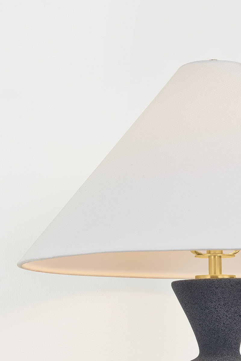 Mitzi by Hudson Valley Lighting Zadeh Table Lamp in Aged Brass / Ceramic Pale Midnight, detail view 7