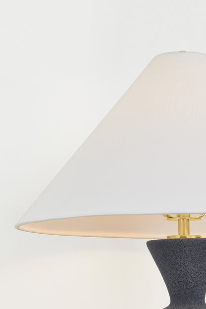 Mitzi by Hudson Valley Lighting Zadeh Table Lamp in Aged Brass / Ceramic Pale Midnight, detail view 7