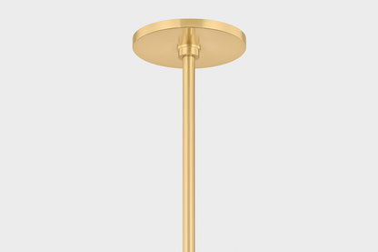 Mitzi by Hudson Valley Lighting Zaley Chandelier in Aged Brass, detail view 1