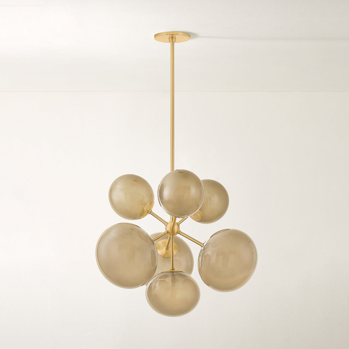 Mitzi by Hudson Valley Lighting Zaley Chandelier in Aged Brass, detail view 2