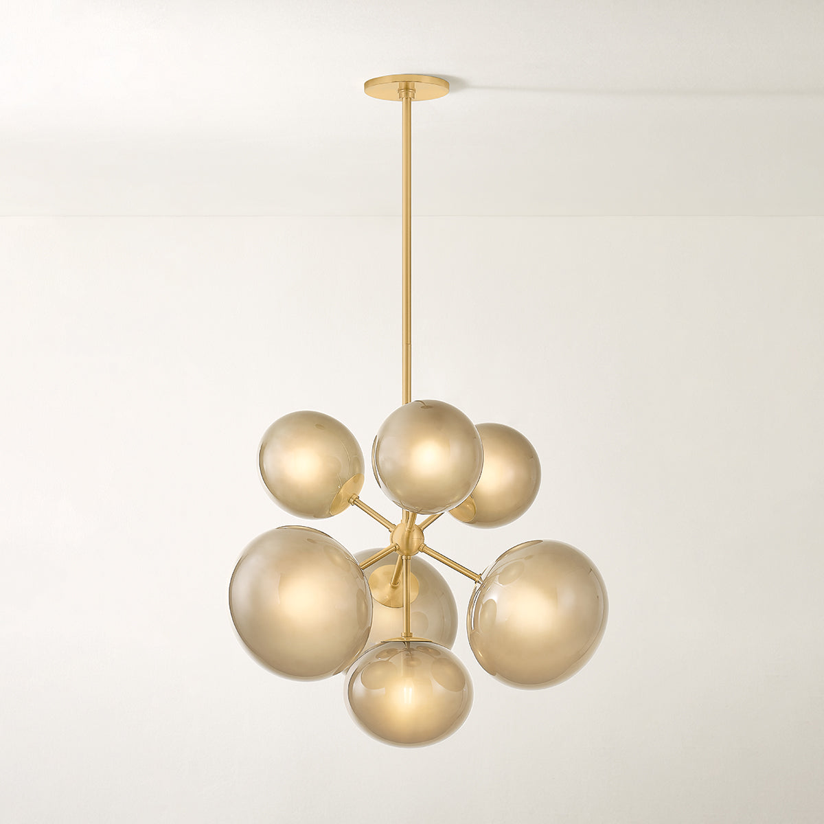 Mitzi by Hudson Valley Lighting Zaley Chandelier in Aged Brass, detail view 4