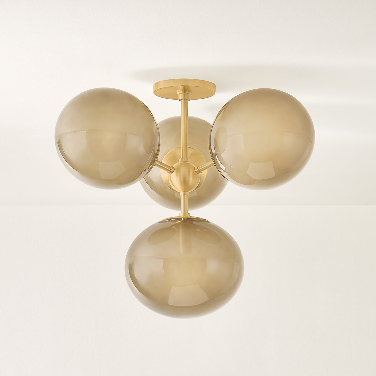 Mitzi by Hudson Valley Lighting Zaley Semi-Flush Mount in Aged Brass, detail view 2