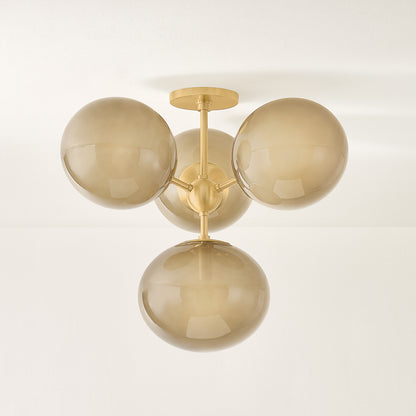 Mitzi by Hudson Valley Lighting Zaley Semi-Flush Mount in Aged Brass, detail view 2