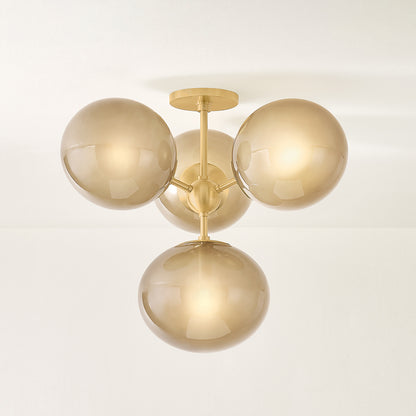 Mitzi by Hudson Valley Lighting Zaley Semi-Flush Mount in Aged Brass, detail view 4