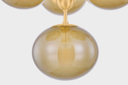Mitzi by Hudson Valley Lighting Zaley Semi-Flush Mount in Aged Brass, detail view 5