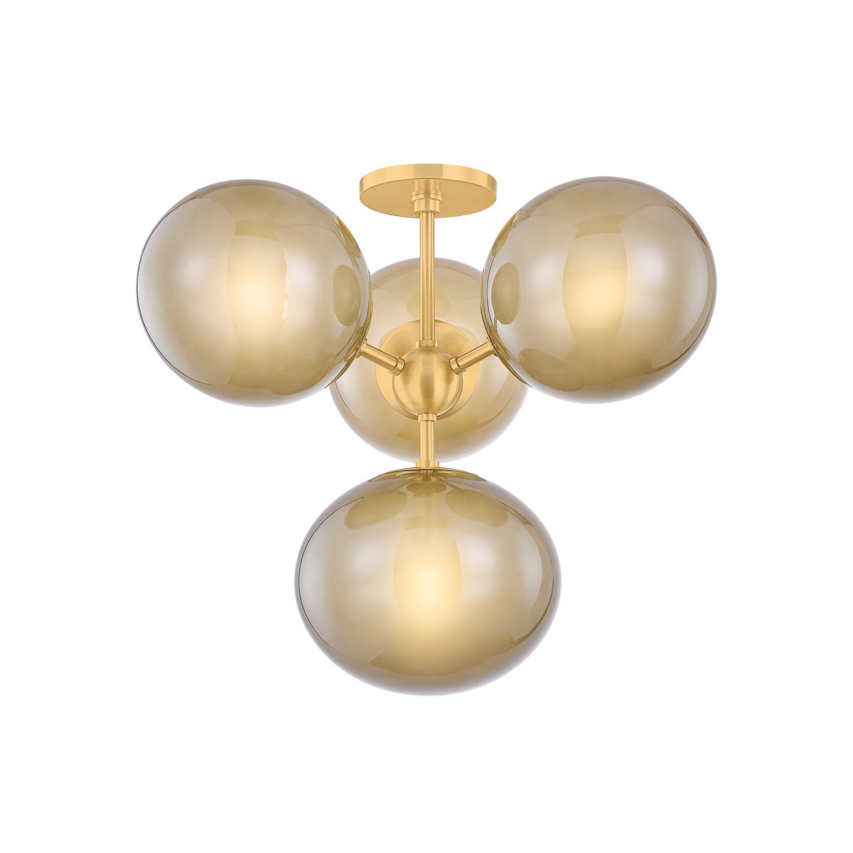 Mitzi by Hudson Valley Lighting Zaley Semi-Flush Mount in Aged Brass