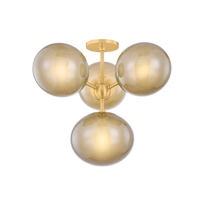Mitzi by Hudson Valley Lighting Zaley Semi-Flush Mount in Aged Brass