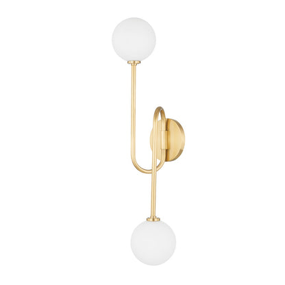 Mitzi by Hudson Valley Lighting Zani Wall Sconce in Aged Brass