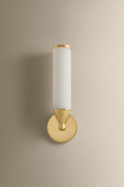Mitzi by Hudson Valley Lighting Zinnia 1-Light Wall Sconce in Aged Brass, detail view 1