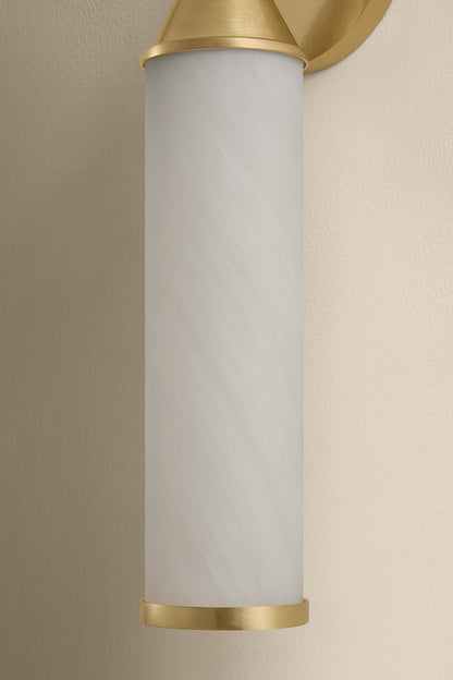 Mitzi by Hudson Valley Lighting Zinnia 1-Light Wall Sconce in Aged Brass, detail view 10