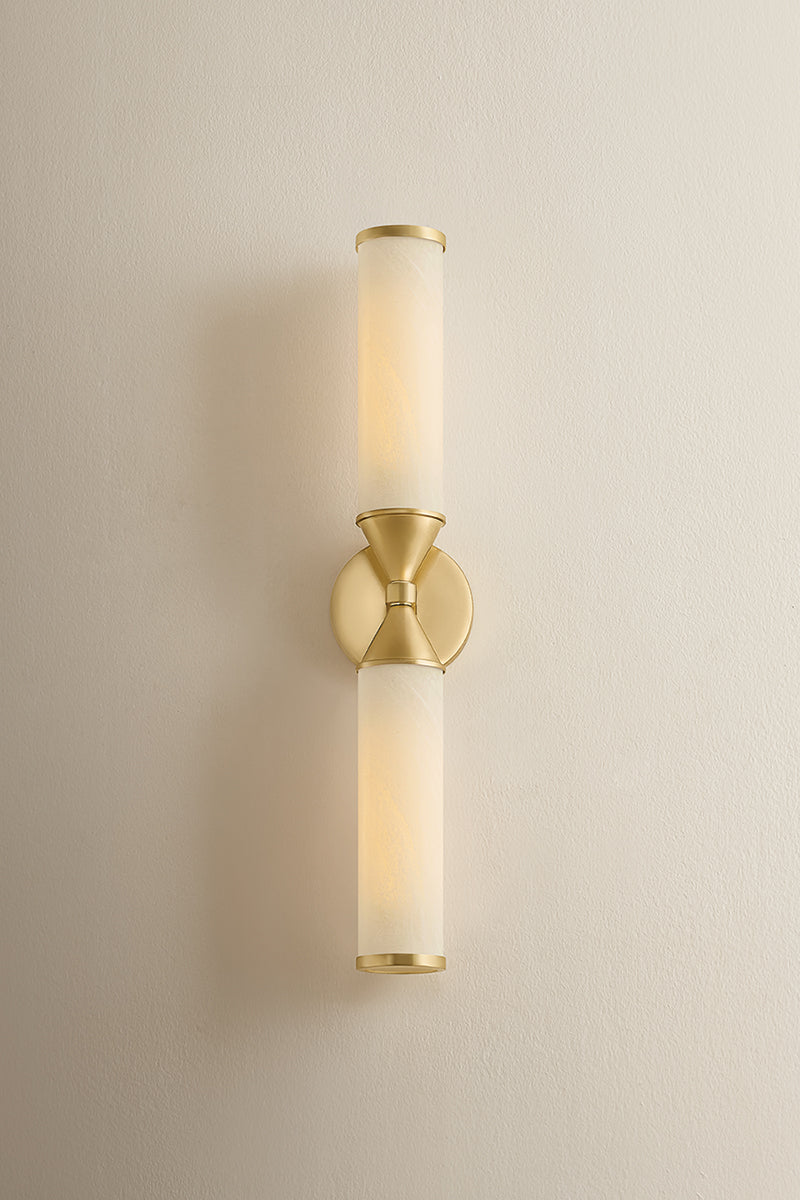 Mitzi by Hudson Valley Lighting Zinnia 2-Light Wall Sconce in Aged Brass, detail view 10