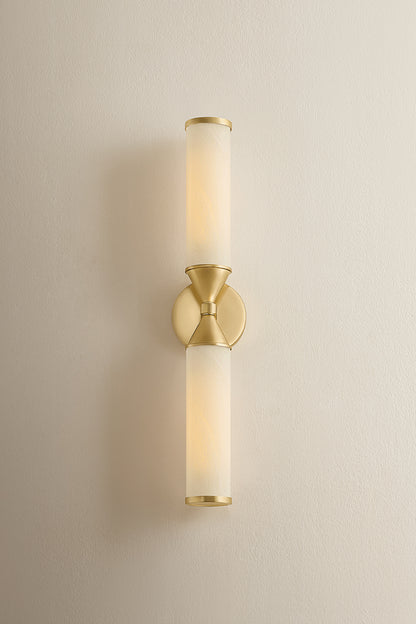 Mitzi by Hudson Valley Lighting Zinnia 2-Light Wall Sconce in Aged Brass, detail view 10