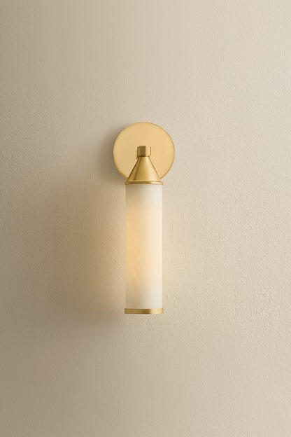 Mitzi by Hudson Valley Lighting Zinnia 1-Light Wall Sconce in Aged Brass, detail view 2