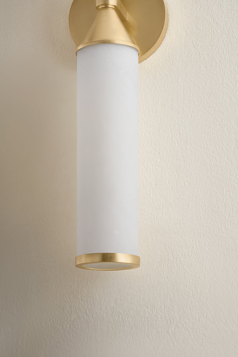 Mitzi by Hudson Valley Lighting Zinnia 2-Light Wall Sconce in Aged Brass, detail view 2
