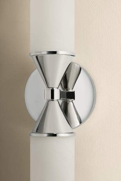 Mitzi by Hudson Valley Lighting Zinnia 2-Light Wall Sconce in Polished Nickel, detail view 2