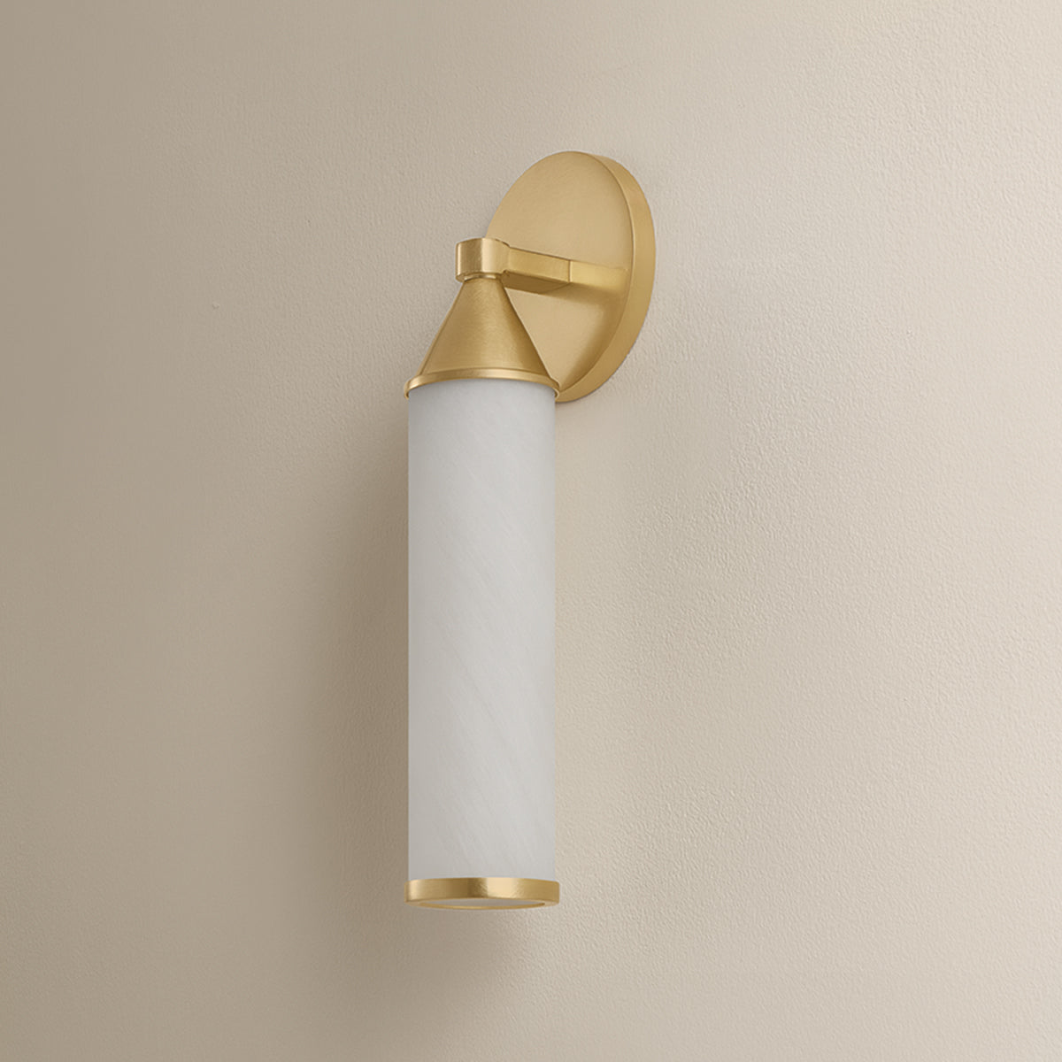 Mitzi by Hudson Valley Lighting Zinnia 1-Light Wall Sconce in Aged Brass, detail view 3