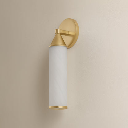Mitzi by Hudson Valley Lighting Zinnia 1-Light Wall Sconce in Aged Brass, detail view 3