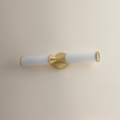 Mitzi by Hudson Valley Lighting Zinnia 2-Light Wall Sconce in Aged Brass, detail view 3