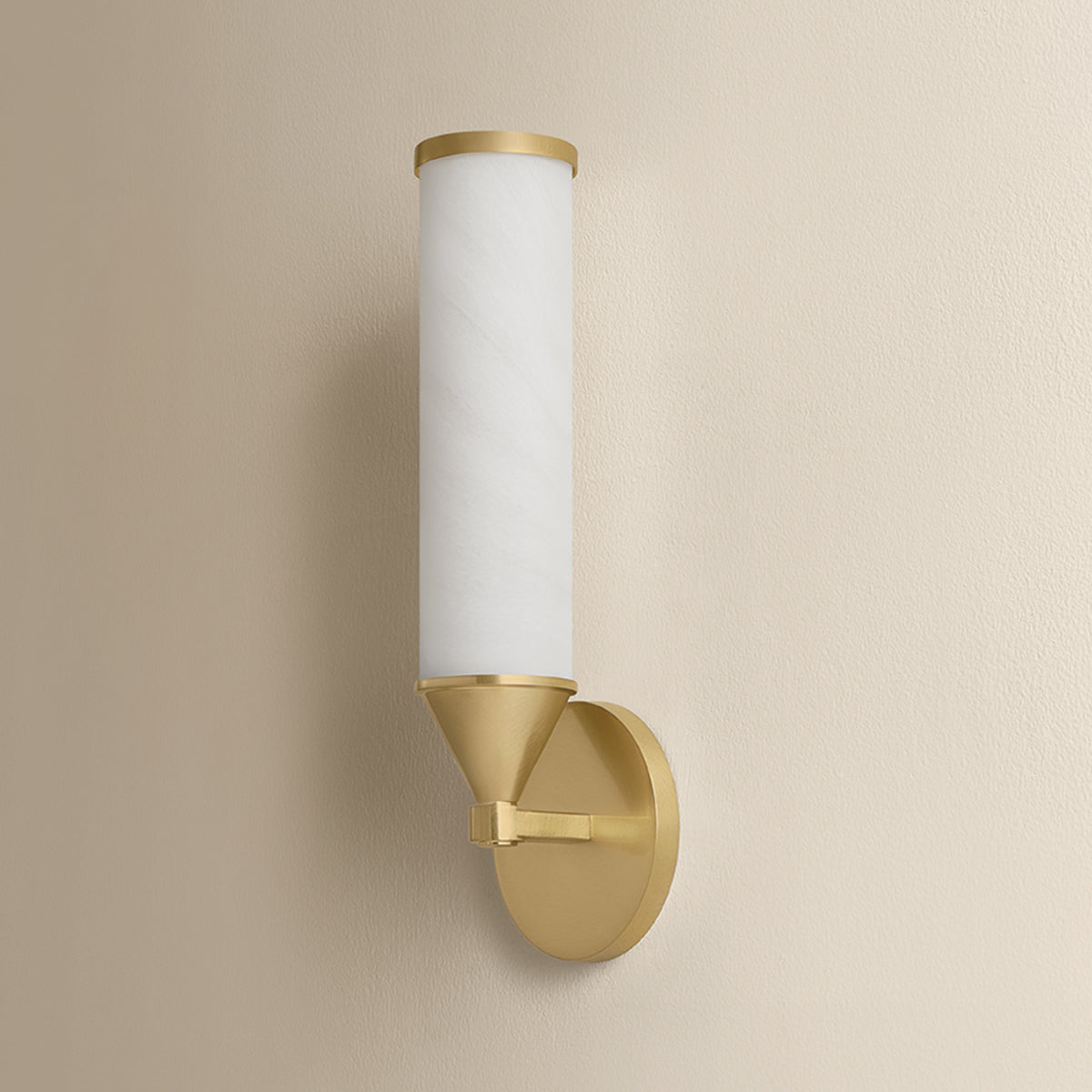Mitzi by Hudson Valley Lighting Zinnia 1-Light Wall Sconce in Aged Brass, detail view 4