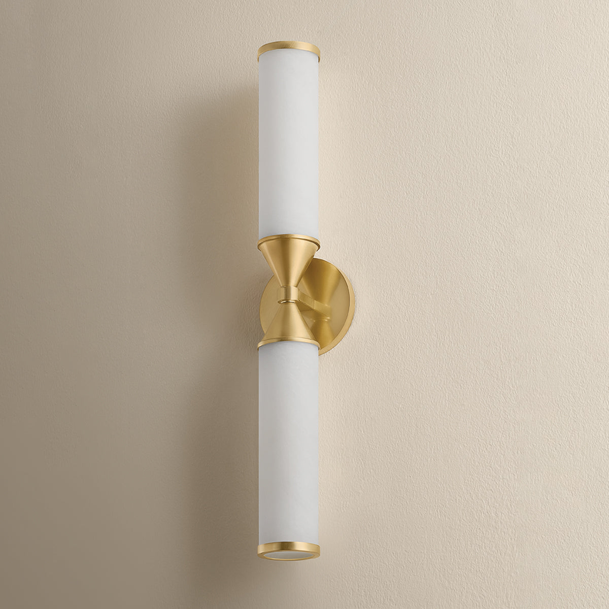 Mitzi by Hudson Valley Lighting Zinnia 2-Light Wall Sconce in Aged Brass, detail view 4