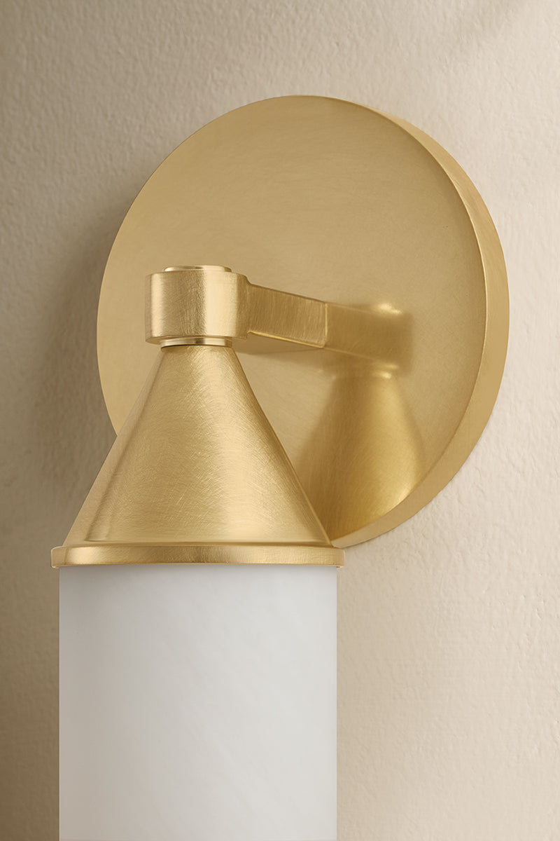 Mitzi by Hudson Valley Lighting Zinnia 1-Light Wall Sconce in Aged Brass, detail view 6
