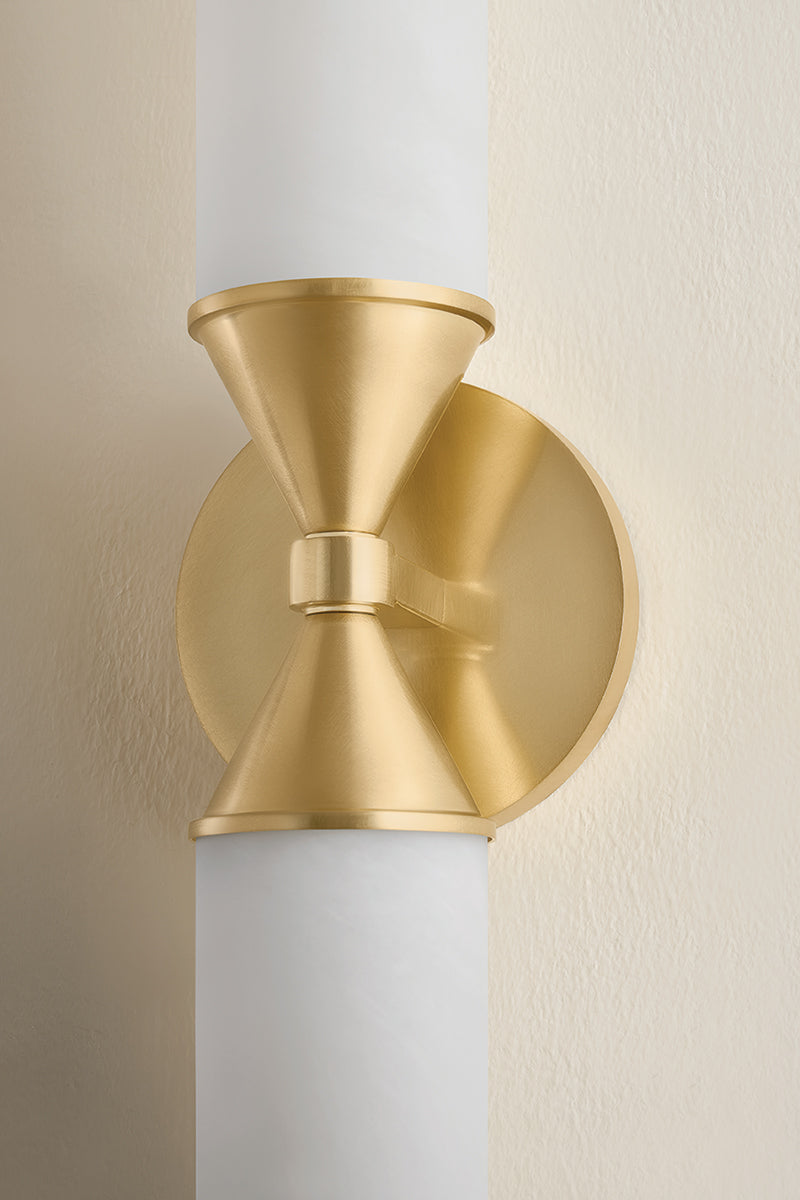 Mitzi by Hudson Valley Lighting Zinnia 2-Light Wall Sconce in Aged Brass, detail view 6