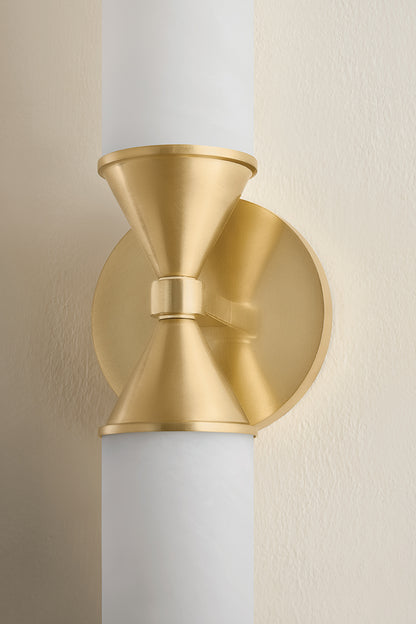 Mitzi by Hudson Valley Lighting Zinnia 2-Light Wall Sconce in Aged Brass, detail view 6