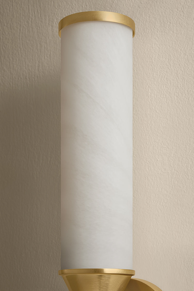 Mitzi by Hudson Valley Lighting Zinnia 1-Light Wall Sconce in Aged Brass, detail view 9