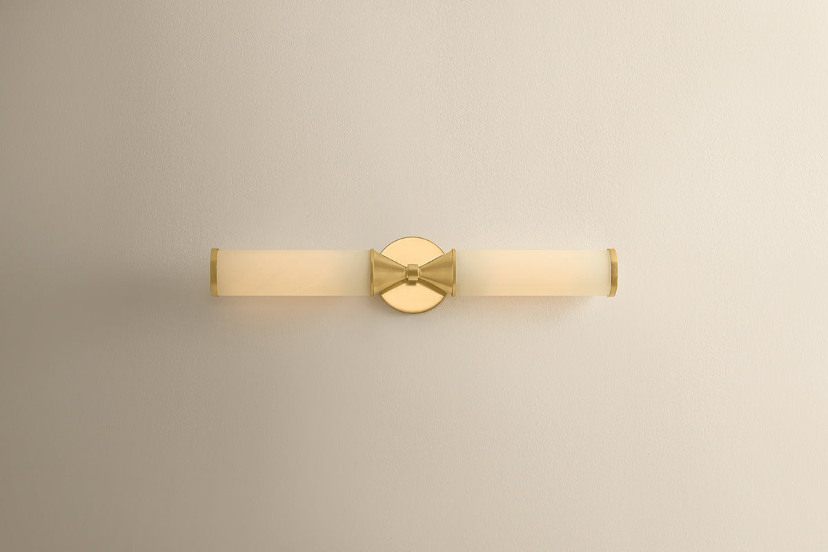 Mitzi by Hudson Valley Lighting Zinnia 2-Light Wall Sconce in Aged Brass, detail view 9