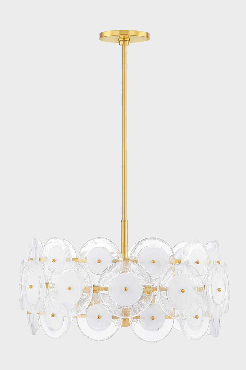 Mitzi by Hudson Valley Lighting Zoella Chandelier in Aged Brass, detail view 1