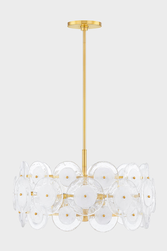 Mitzi by Hudson Valley Lighting Zoella Chandelier in Aged Brass, detail view 1