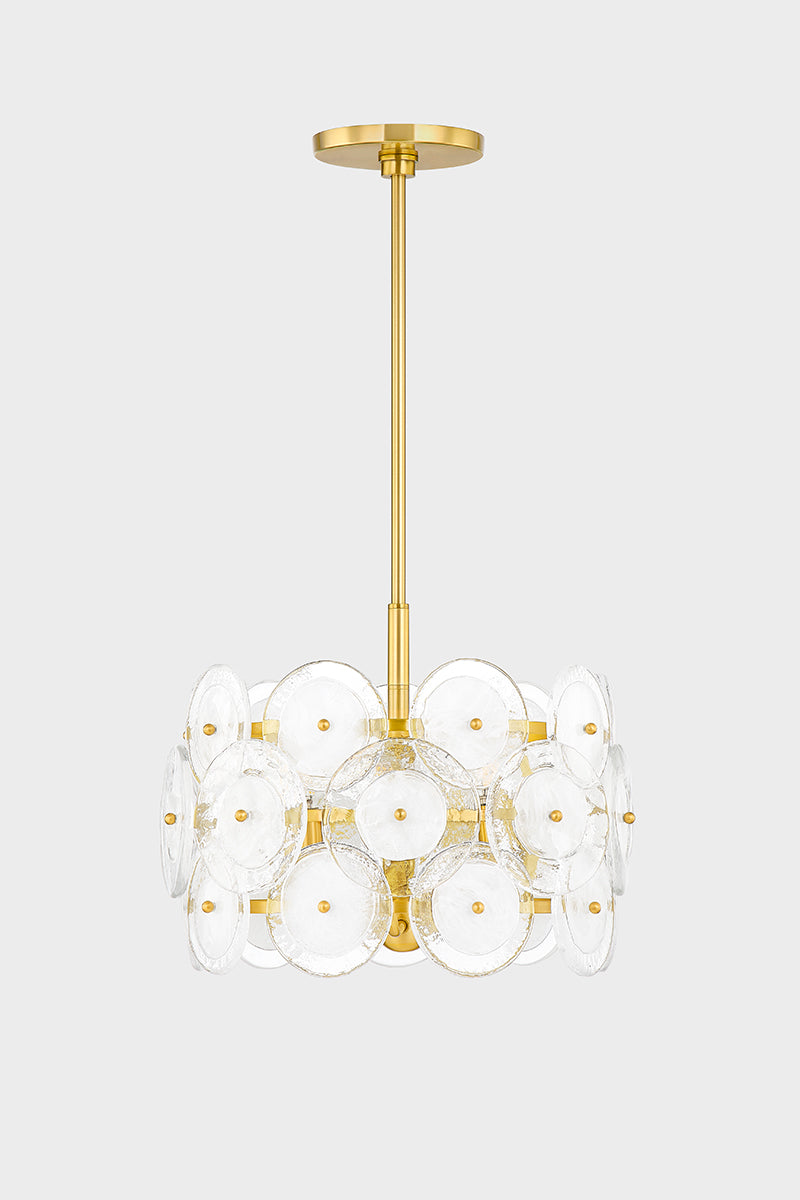 Mitzi by Hudson Valley Lighting Zoella Pendant in Aged Brass, detail view 1